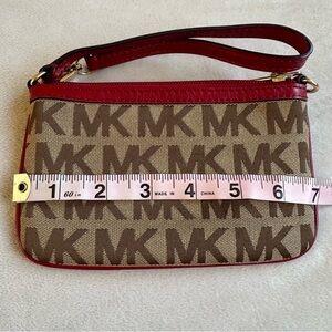 NWOT Michael Kors Red Wristlet with Gold Accents